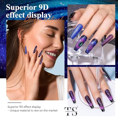 Image of THR3E STROKES Gel Nail Polish Set Gel Polish Orange Hot Pink Blue Yellow Green Purple Vibrant Spring Summer Gel Polish 7ML (UV /LED LIGHT REQUIRED) (COMET 69, 7.5ML)