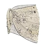 Jndtueit Swimsuit Coverup for Women Bathing Suit Cover Up Beach Sarongs Sheer Cover Ups Chiffon Bikini Wrap Skirt for Swimwear, Retro Newspaper Print