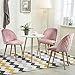 Yaheetech Velvet Dining Chairs Pink Dining Chairs Set of 2 Upholstered Side Chairs Kitchen Chairs with Soft Velvet Seat Backrest Metal Legs for Vanity/Makeup/Leisure
