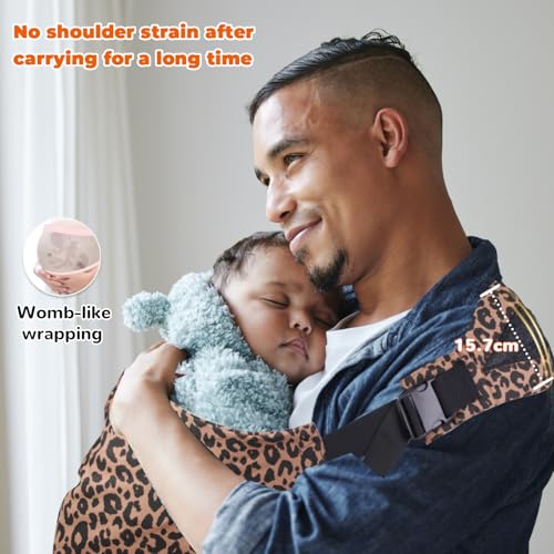 baby sling carrier adjustable baby sling 2025 upgraded toddler sling comfortable baby wrap carriers ergonomic-designed travel friendly carrying 10-45 lbsleopard