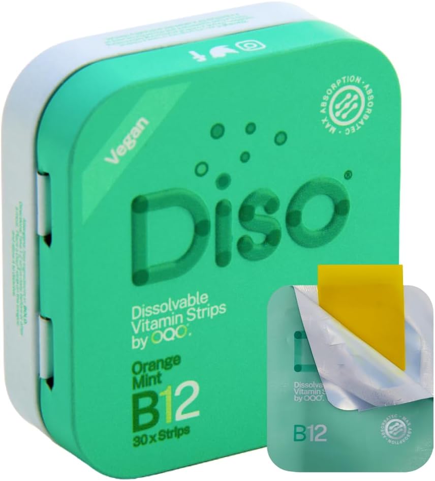 Diso® Vitamin B12 Supplement | High Strength Alternative to B12 Tablets, Gummies & Sprays | for Women & Men | Methylcobalamin | Energy Booster for Tiredness, Fatigue & Mood | 30x Days Dissolvables