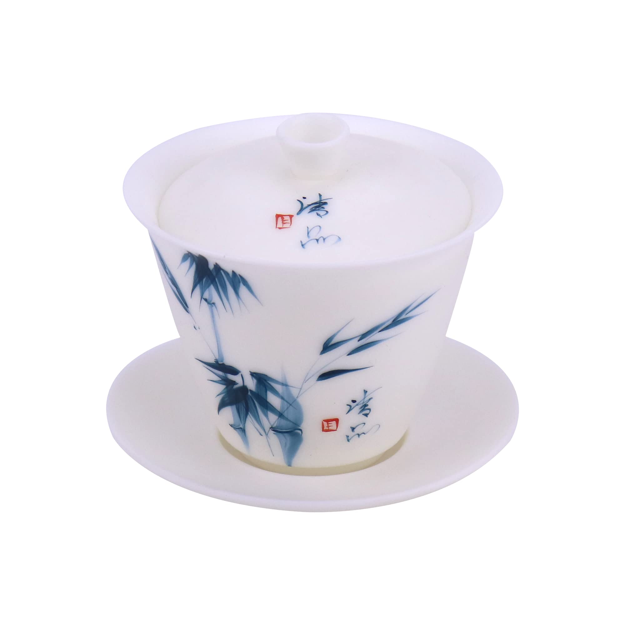 Ice Jade White Porcelain Gaiwan,Tea Cup Set for China Gongfu Tea Expert -ZhuYun