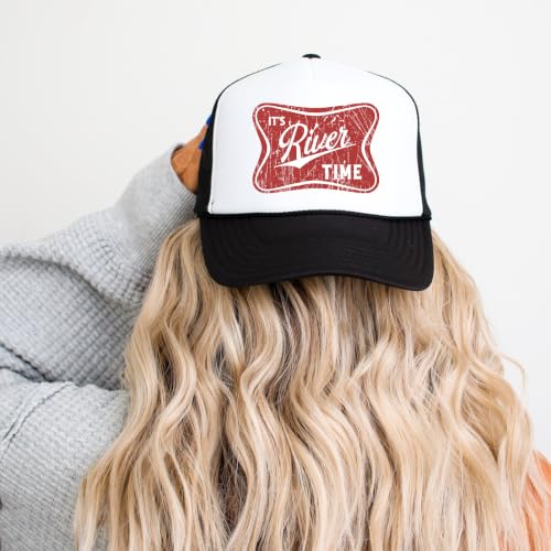 Image of It's River Time Trendy Summer Trucker Hat Classic 5 Panel Mesh Snap Back Trucker Hat