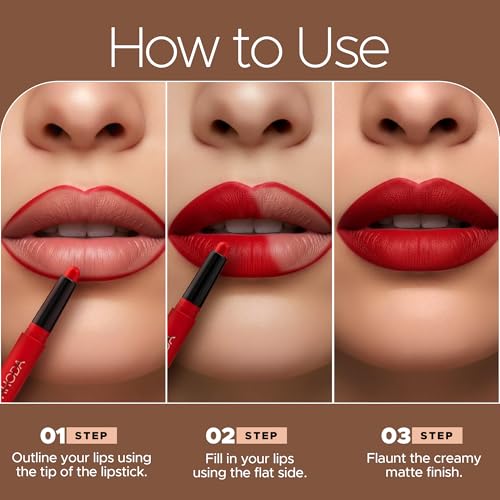 Image of Hilary Rhoda Maxx Stay Non Transfer Lipstick | Matte Finish & Transfer-Proof | 16-Hour Stay | Creamy Finish & Smudge Proof | Crayon Lipstick - 1.5g (Cinnamon Crush - Shade 01)