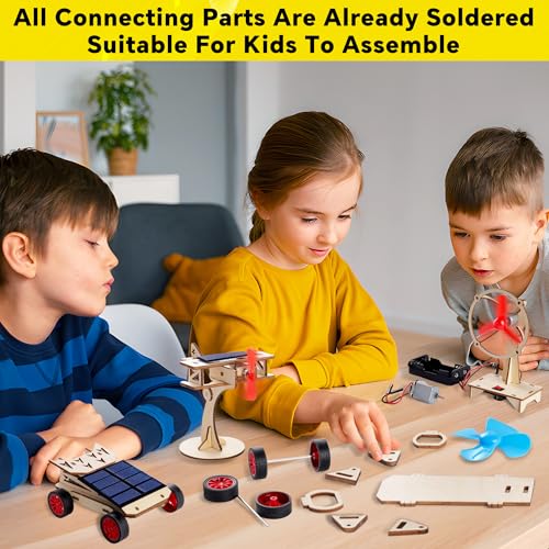 stem kits for kids age 8-10-12-14 science kits for kids age 8-12 stem toys gifts for boys age 8 9 10 12 13 14 car building science experiment projects 9-12 solar power amp engineering kit