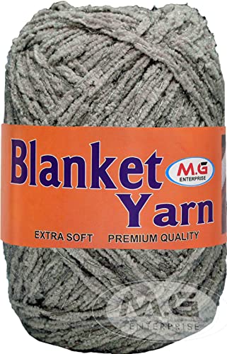 Image of M.G ENTERPRISE Knitting Yarn Thick Chunky Wool, Blanket Grey WL 400 gm Best Used with Knitting Needles, Crochet Needles Wool Yarn for Knitting. by Vardhma B C PB