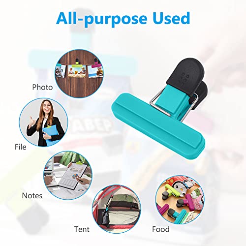 Image of AUAUY Chip Bag Clips, 12Pack Small Kitchen Clips for Refrigerator Food Storage Packages, Snack Bags, Photos, Assorted Sizes Food Bag Clips Plastic Heavy Duty Seal Grips