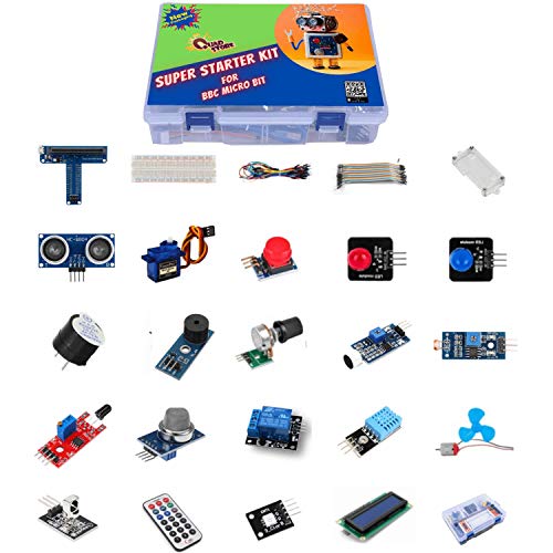 Image of Quad Store Super Starter Kit Compatible with BBC Microbit All Versions | Microbit board not included. Features smart learning sensors & modules. Build interactive STEM & robotics projects.