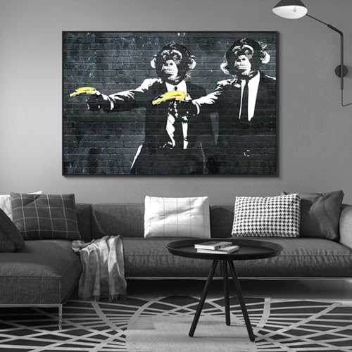 Toile singe banane graffiti affiche animaux drôles pour remplacer vos cadres vides