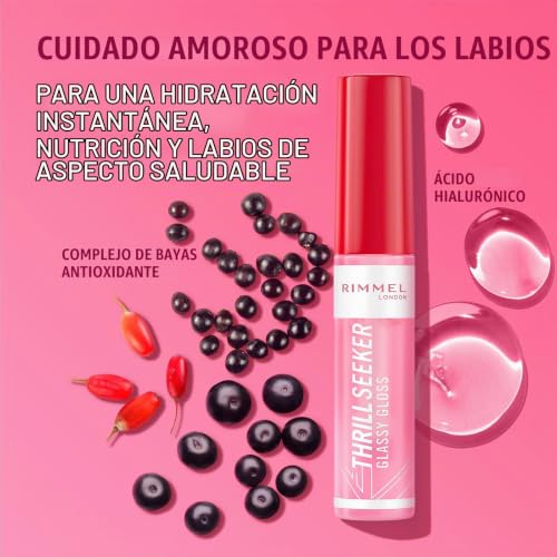 Miniatura 5 de Rimmel London Thrill Seeker Glassy Gloss Brillo Labial Pink To The Berry 10ml