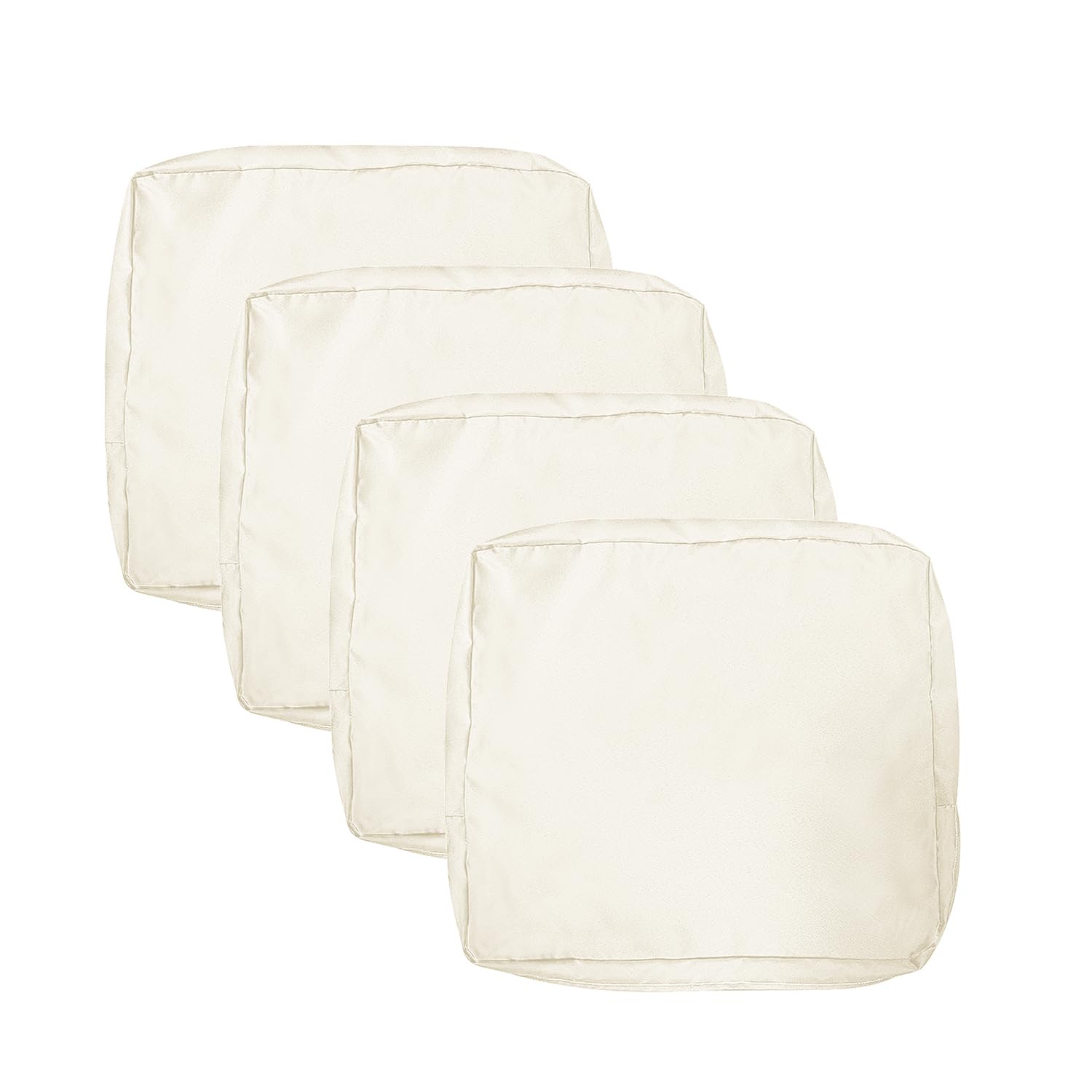 VAKADO Outdoor Patio Furniture Chair Cushion Replacement Covers Set of 4 Waterproof Cream Beige Decorative Cushion Cases Decor for Bench Garden Porch Couch Tent (24"X24"X4")