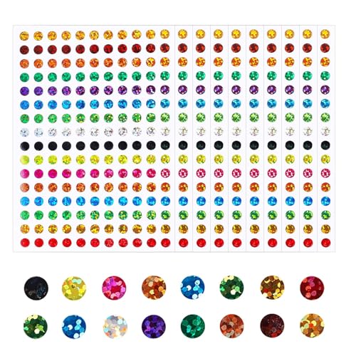 Simarro Glitzer Kreis Punkt Aufkleber, 3520 Stück