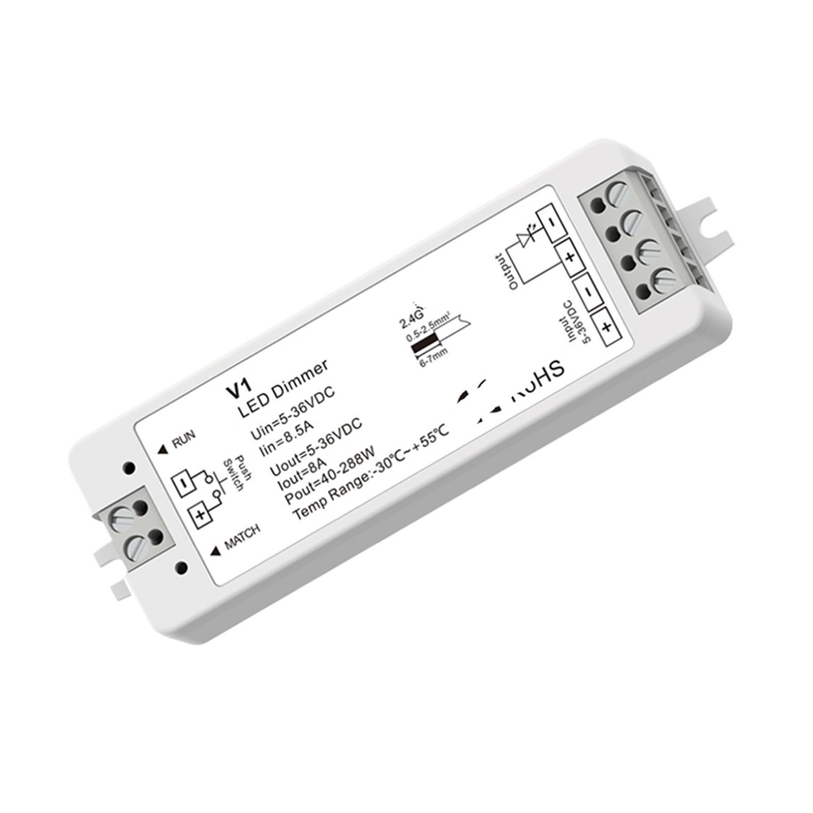 Variateur LED V1 interrupteur intelligent PWM 2.4G Skydance pour ruban monocouleur