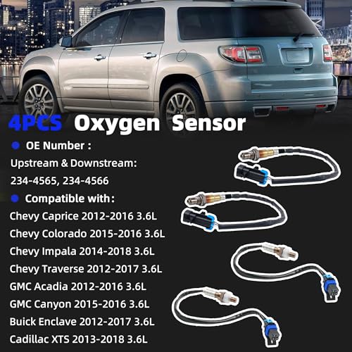 Sensor de Oxígeno 4PCS para Chevy Colorado 2012-2017 3.6L miniatura 2