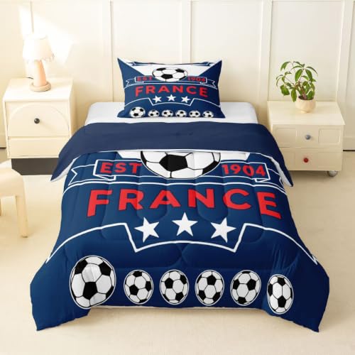 Image of Feelyou Football Soccer Comforter Set Twin Size Bedding Set