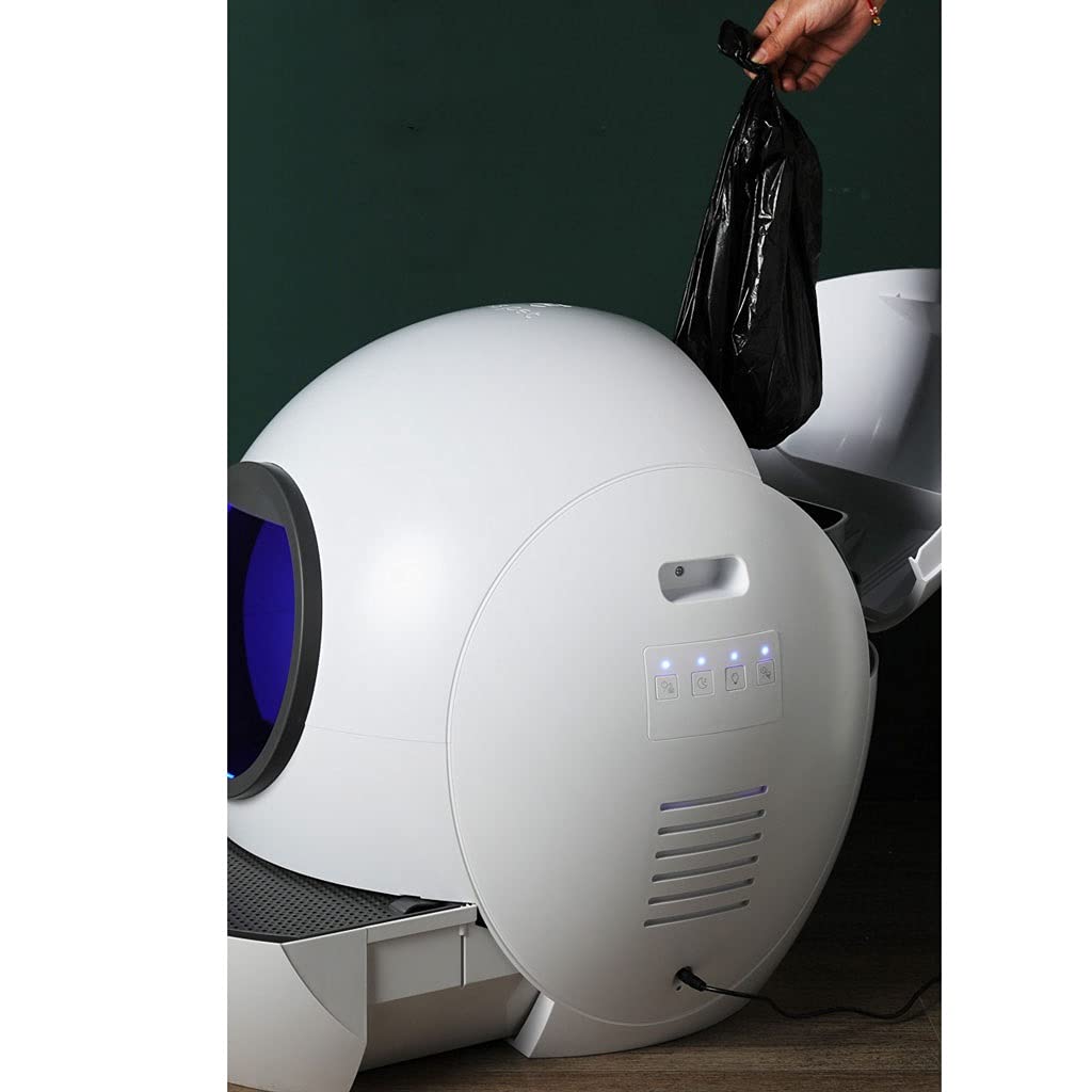 Lettiera per Gatti Scatola di lettiera automatica di gatto completamente recintata a prova di spruzzi Big Cat sferico for la pulizia elettrica for gatto gatto deodoranti for gatti Toilette per Gatti
