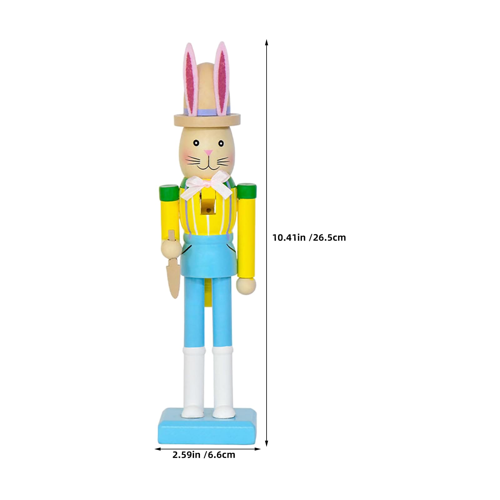 Healeved Set 2 Pezzi Centrotavola Pasquale in Legno Statuine Schiaccianoci a Forma di Coniglietto, Decorazioni da Tavolo Primaverili per Feste di Pasqua e Arredamento Casa