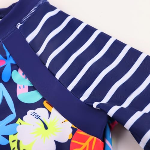 Image of GRACE KARIN Girls Long Sleeve Swimsuit Two Piece Rashguard Floral Swimwear 6-14Y