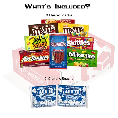 SnackBOX-Movie-Night-Snacks-BOX-Care-Package-Variety-Pack-10-Count-Christmas-Holiday-Teachers-Back-to-School-Student-College-Candy-Popcorn-Date-Night-Gift-Baskets-Student-Birthday-Office-Gift-Ideas