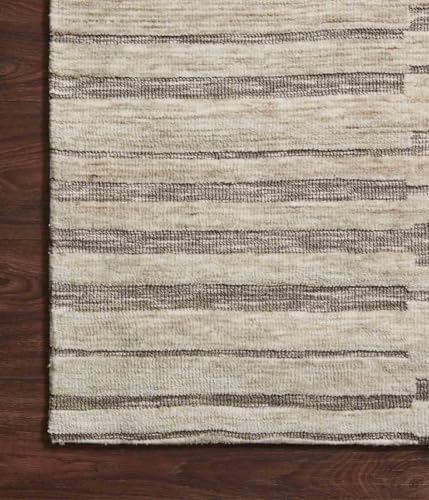 Image of Modern Pattern Wool Carpet with Loop Texture Yarn Anti Shedding Carpet Size 9x13 Feet B4 Brown Multi Color