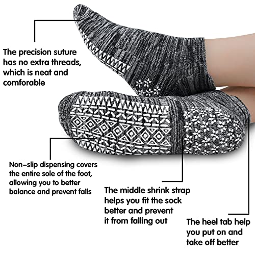 Elutong Unisex Non Slip Socks With Grips For Yoga,Pilates,Workout,Hospital-4 Pairs Anti Skid Sticky Socks For Women Men #TOP5