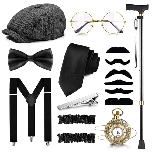 RIOSO Mens 1920s Costume Accessories Great Gatsby Roaring 20s Costumes Outfit for Men