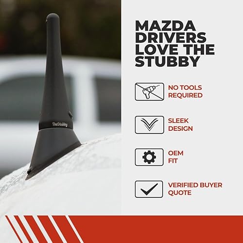 Miniatura 3 de CravenSpeed Stubby Jr Antena compatible con Mazda 2 2007-2014  2 pulgadas  Reemplazo de antena corta  Fabricado en los Estados Unidos