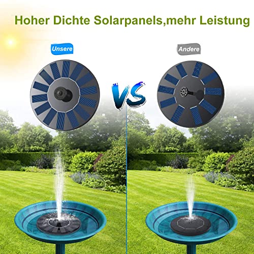 Solar Springbrunnen Teichpumpe für außen mit 6 Effekte Solar Wasserpumpe Solar schwimmender Fontäne Pumpe für Gartenteich Oder Vogel-Bad Fisch-Behälter 1W