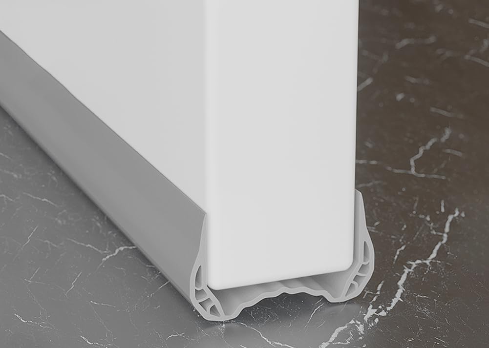 2Pcs Door Bottom Sealing Strip Under Door Draft Stopper,PVC Flexible Draft Excluder for Doors,No Sticking Draught Excluder Strip Soundproof for Doors (39.37×2.17inch,White,2)