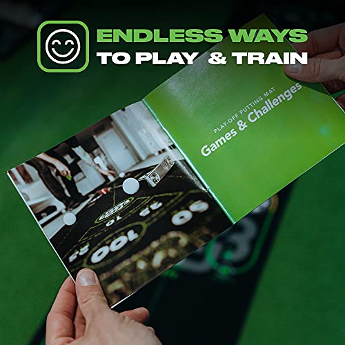 Back 2 Basics Golf | Play-Off Putting Mat | 10 Ft | Mimics Real Putting Green | Packed With Drills & Games | Perfect Practice & Training Aid For Indoor Or Outdoor | Designed By Golfers For Golfers #TOP5