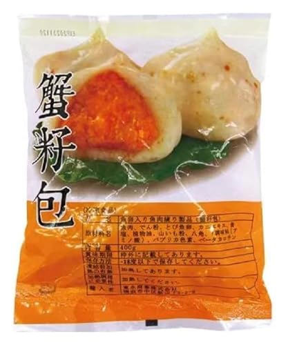 「冷凍食品 」蟹?包(蟹仔包・蟹子包)400g 魚卵入り魚肉団子 プチプチ食感 ジューシー しゃぶしゃぶ・鍋料理に最適 (1袋)