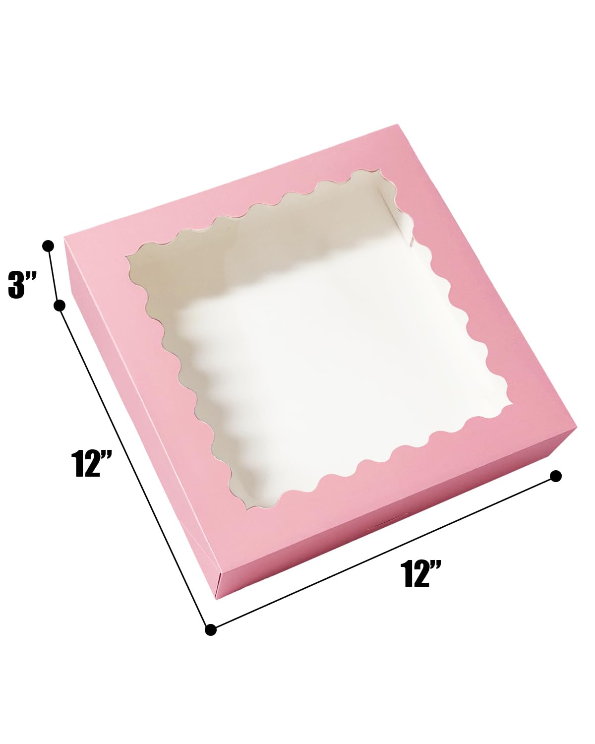 Amazon.com: Bakepacker 20pcs Pink Pie Boxes 12x12x3 inches Easy
