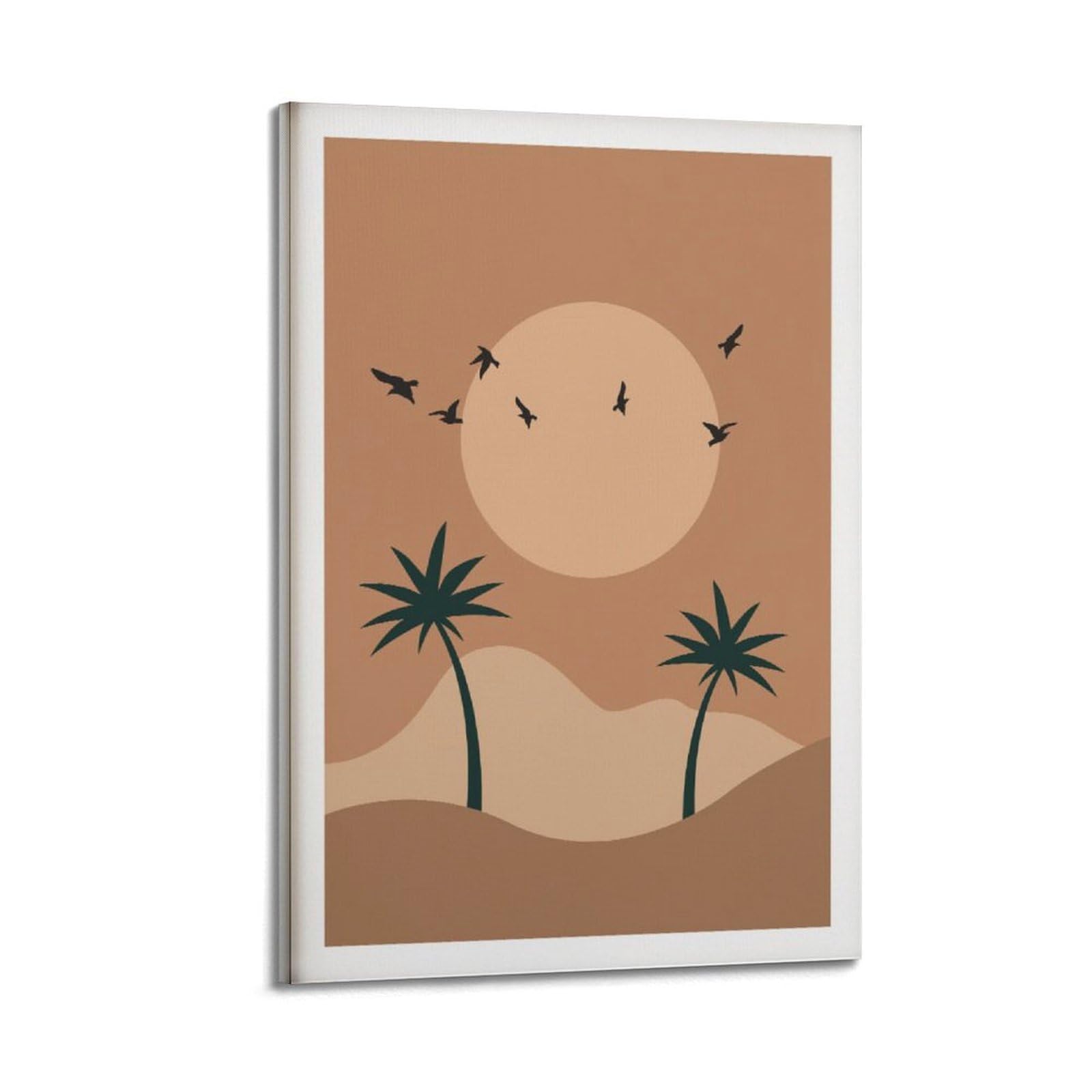 xiaoxiaoshen Desert Sunset Palm Tree Boho Decor Canvas Poster Wall Art Prints Room Aesthetic Murals Bedroom And Living Decorations 24x36inch(60x90cm)