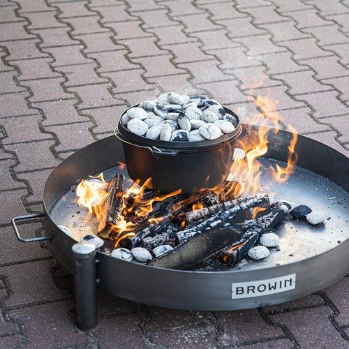 Browin- Massive Feuerschale 70 cm Stahl geschweißt - Robuste Feuerstelle für Garten & Terrasse - Design Lagerfeuer Gartenfeuer wetterfest - 330491