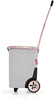 Vista 4 de reisenthel Carrycruiser Twist Sky Rose - Carrito de compras portátil con marco de aluminio resistente, correa para el hombro y bolsa