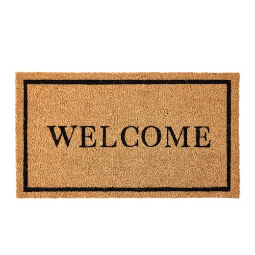 KANKUN Coco Coir Door Mat with Heavy Duty Backing, Welcome Doormat...