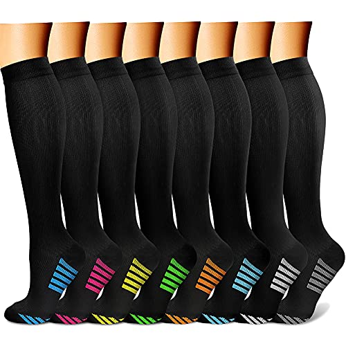 Image of Compression Socks (7 Pairs), 15-20 mmhg is BEST Graduated Athletic & Medical for Men & Women, Running, Flight, Travel, Nurses, Pregnant - Boost Performance, Blood Circulation