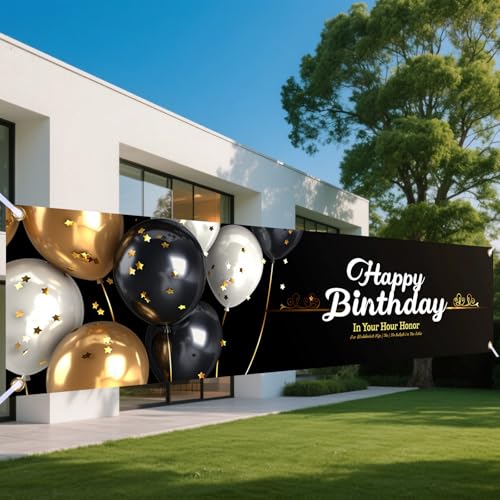 Image of Nuxovilar Birthday Banner 78x17 inch Polyester