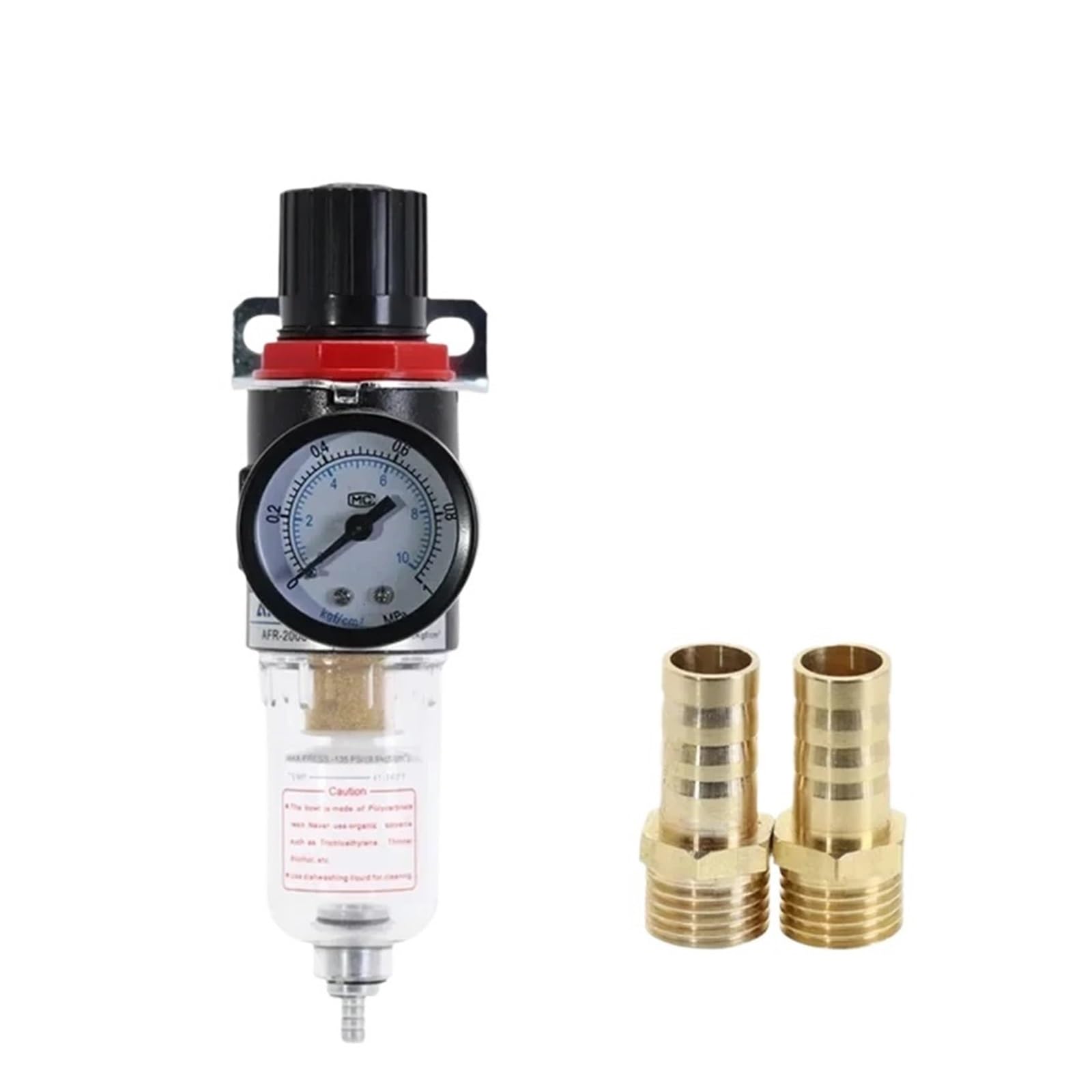 AFR2000 1/4 Filtro neumático separador de humedad regulador de presión aceite agua para compresor de aire (AFR-2000+PT-10MM)