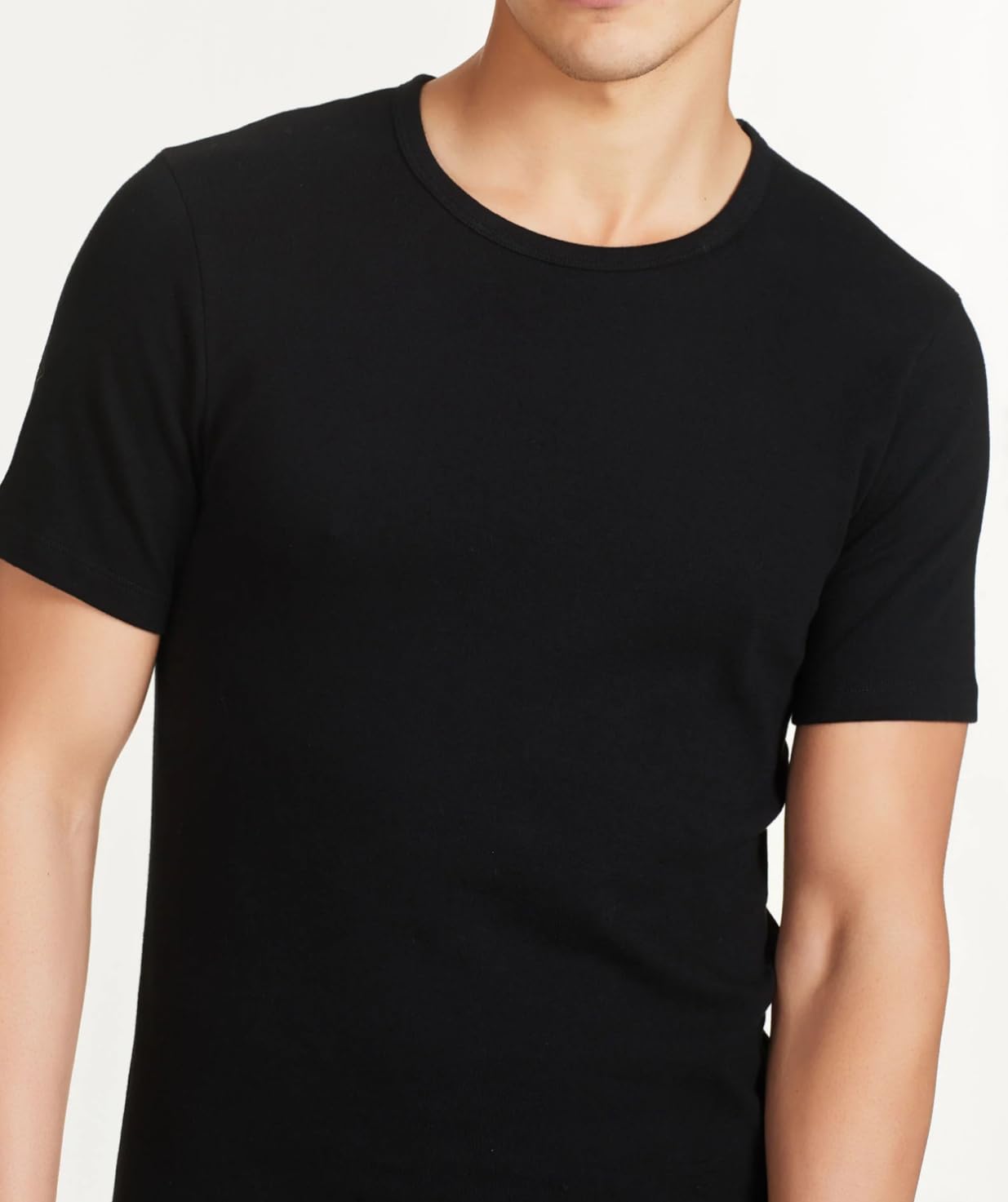 LIABEL Maglia Intima Uomo Caldo Cotone - 3/6 Pezzi - Maglietta Intima Uomo Cotone Caldo Invernale - Maglia Uomo Cotone Felpato Girocollo