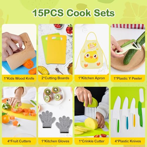 image for COVLUROTO 15PCS Montessori Kitchen Toys for Toddlers: Easter Basket St
