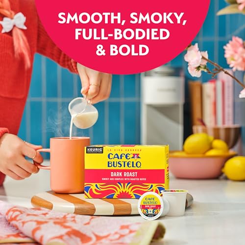 Image of Cafe Bustelo Dark Roast, Single Serve Coffee Pods, 10 Count (Pack of 6)