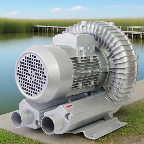 Industrial Vortex Air Blower 120W-1100W, 2980RPM, Max Air Volume 210m³/h, All-Aluminum Impeller & Dust Filter, Ideal for Aquaculture & Dust Removal, 0.5HP