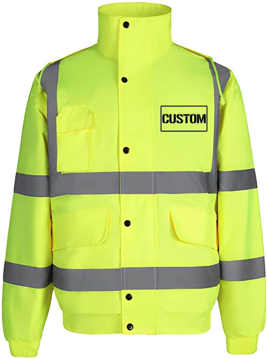 Custom Reflective Safety Jackets for Men Waterproof High Visibility Rain Coat Personalized Construction Work Uniform