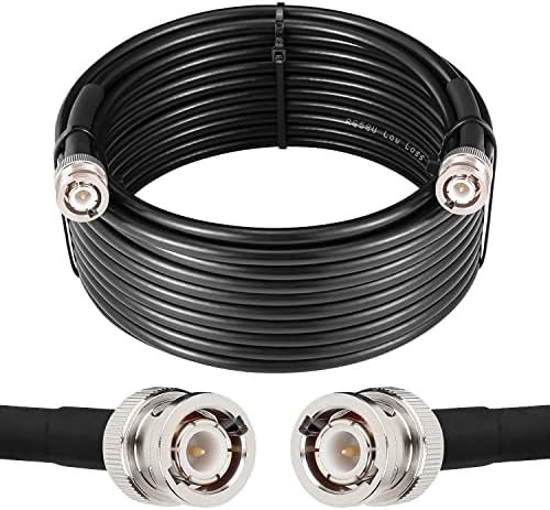 MOOKEERF BNC Male to BNC Male Coax Cable 25ft, 50 Ohm RG58 Coaxial Cable with BNC Connectors