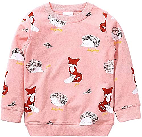 Little Hand Mädchen Sweatshirt für Kinder Baumwolle Top Casual Jumper Kleinkind Langarm Pullover, 104 / HerstellerGröße: 100, 1-rosa