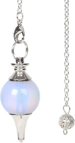 Péndulo sintético de cristal de piedra lunar opalita para radiestesia, 1.575 in, curación de chakras, reiki, punto Péndulo sintético de cristal de piedra lunar opalita para radiestesia, 1.575 in, curación de chakras, reiki, punto