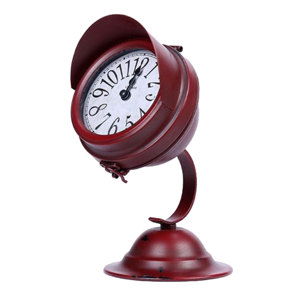CTRLZS Desktop Clock, European Retro Clock Ornaments, Desktop Crafts, Small Searchlight Clock, Home Decoration Gift