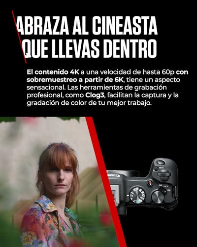 Cámara Canon EOS R8 Mirrorless Full Frame - 24.2 MP, Video 4K a 60 fps, Pantalla Táctil Articulada - Negro - Fernando Cortés