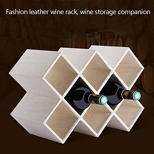 Soporte para botellas de vino estilo europeo en cuero miniatura 7